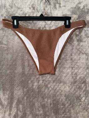 Victoria's Secret PINK Brown Crinkle Texture Bikini Bottom Size XL
